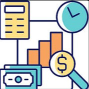Tile shows and image of a calculator, bar graph, clock and dollar bills in a clip art format. This button links to the financial information page for the 2026 Bond Program.